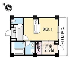 ベルメゾンF2 1LDKの間取図画像