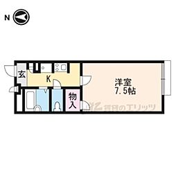 レオパレスメゾン名坂 1Kの間取図画像