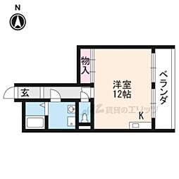 にのゆビル ワンルームの間取図画像