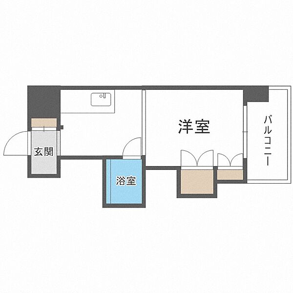 けいほくレジデンス ｜北海道札幌市中央区北二条東2丁目(賃貸マンション1DK・4階・22.68㎡)の写真 その2