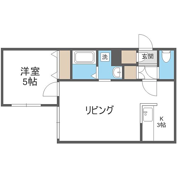 クラリス菊水ＩＩ ｜北海道札幌市白石区菊水六条2丁目(賃貸マンション1LDK・3階・38.91㎡)の写真 その2