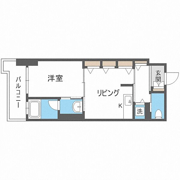 ＫＤＸレジデンス菊水四条 ｜北海道札幌市白石区菊水四条3丁目(賃貸マンション1DK・12階・35.60㎡)の写真 その2