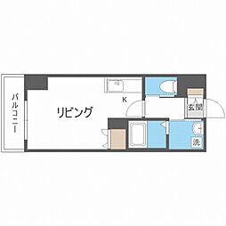 アルファスクエア北15条 14階1Kの間取り