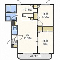 ディアレスト真駒内　Ａ  ｜ 北海道札幌市南区真駒内本町7丁目（賃貸マンション2LDK・3階・54.71㎡） その2