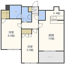 グランカーサ裏参道 2LDKの間取図画像