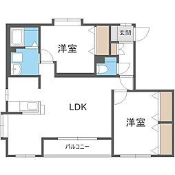 プレザンファミーユ 2LDKの間取図画像