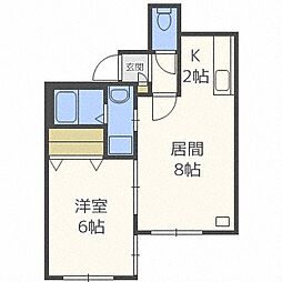 クチュール琴似35 1LDKの間取図画像