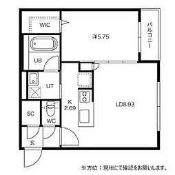 ヴィアラ山の手77 1LDKの間取図画像