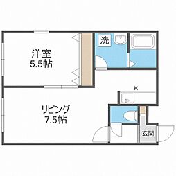 ステージノア東札幌 1LDKの間取図画像
