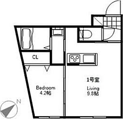 HorseWin18 1LDKの間取図画像