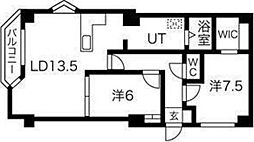 ユニコビルエクセル・シュール24軒 2LDKの間取図画像