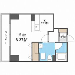 レシディア大通り西 1Kの間取図画像