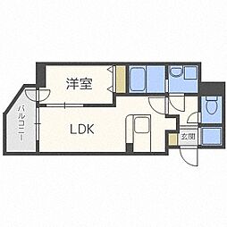 アルファタワー札幌南4条 1LDKの間取図画像