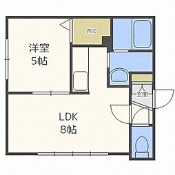 グランメール宮の森 1LDKの間取図画像