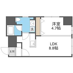 ルラシオン札幌駅前 1LDKの間取図画像