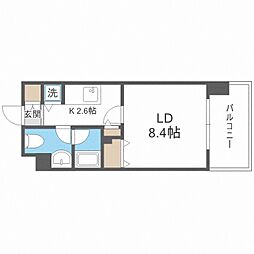 RESIDIAKITA-SANJO 1Kの間取図画像