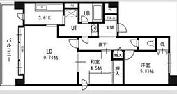 ソレイユ発寒 2LDKの間取図画像