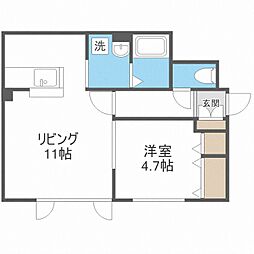 ハイステージ学園前 1LDKの間取図画像