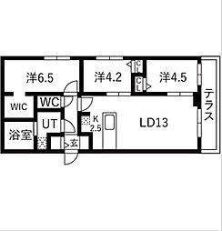 札幌市中央区南十五条西8丁目マンション 2SLDKの間取図画像