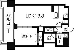 マストライフ南4条 1LDKの間取図画像
