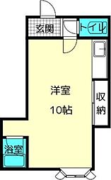 松屋第2ビル ワンルームの間取図画像