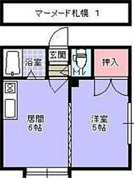マーメイド札幌 1DKの間取図画像