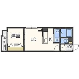 フェリオ南郷通 1LDKの間取図画像