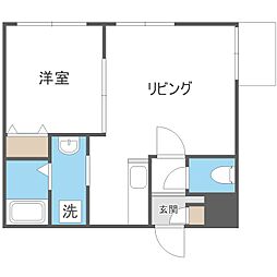 グランディール元町 1LDKの間取図画像