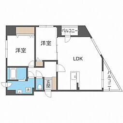 レジェンドコート琴似 2LDKの間取図画像