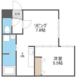 ル・ファールN32 1LDKの間取図画像