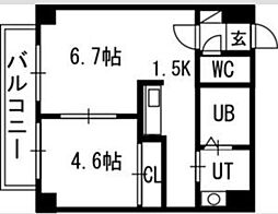 S-FORT北円山 1LDKの間取図画像