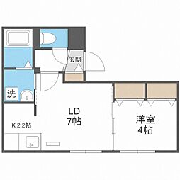ALPHA山鼻 1LDKの間取図画像