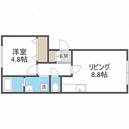 エミール宮の沢 1LDKの間取図画像
