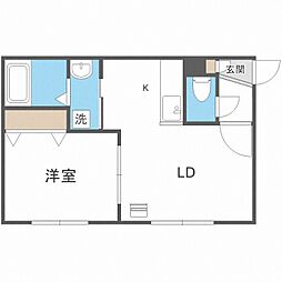 クラリス24軒 1LDKの間取図画像