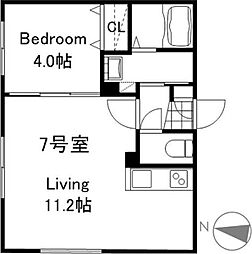 INFINITY南8条 1LDKの間取図画像