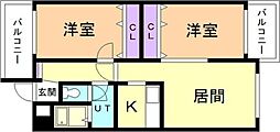 THERESIDENCEPARKKOSAI 2LDKの間取図画像