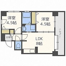 クラッセ大通り東 2LDKの間取図画像