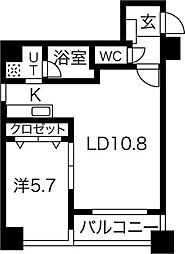 ドエル南円山 1LDKの間取図画像