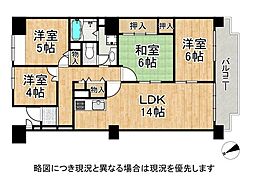 第五恵美酒マンション 4LDKの間取図画像