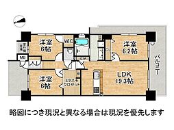 アルファスマート英賀保駅 3LDKの間取図画像