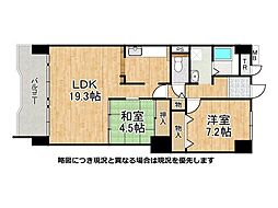 東加古川ハイタウンC棟 2LDKの間取図画像