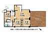 間取り：南東向きで陽当り良好な3LDK！33m2超の専用テラス付です