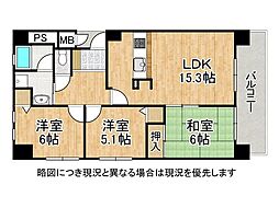 ネオグランデ坂田町姫路駅北 3LDKの間取図画像