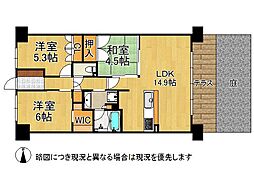 メイツブラン・ヴェリテ若江岩田 3LDKの間取図画像