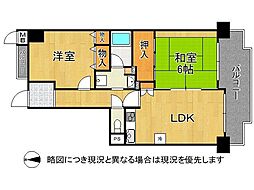 ルネ八尾 2LDKの間取図画像
