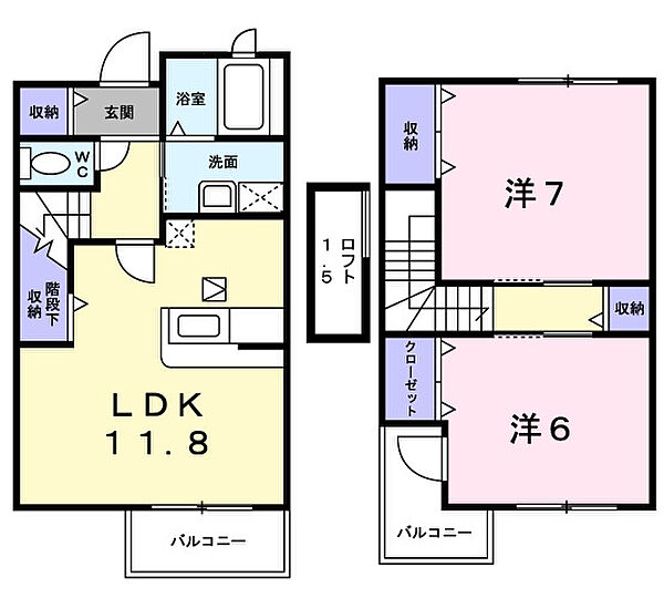 スマイリー 104｜奈良県生駒郡三郷町立野北3丁目(賃貸アパート2LDK・1階・64.93㎡)の写真 その2