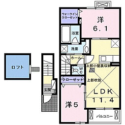 メープル　ヴィラ 2階2LDKの間取り