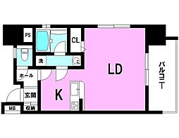 シェルシード新都心 ワンルームの間取図画像