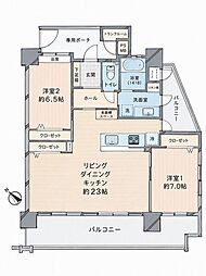 ベアーズコート美浜サンセットB棟 2LDKの間取図画像