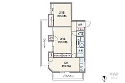 丸美ロイヤル桜 2DKの間取図画像